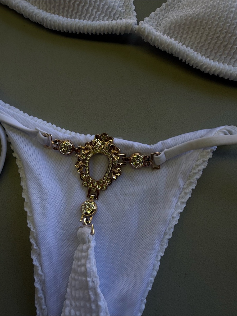 White Textured String Bikini Set - Picture 3 of 3